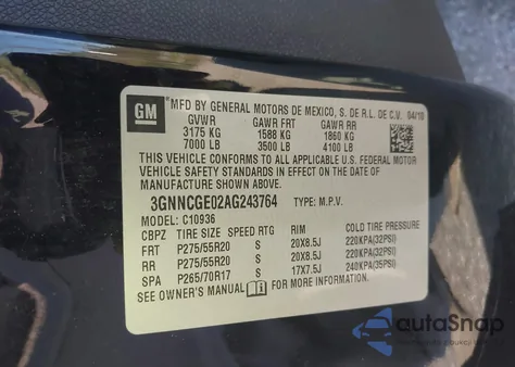 2010 Chevrolet Avalanche 1500 Ltz из США, поврежденный, VIN 3GNNCGE02AG243764